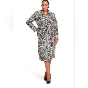 Sergio Hudson x Target  Women's Strong Shoulder Animal Print Trench Coat